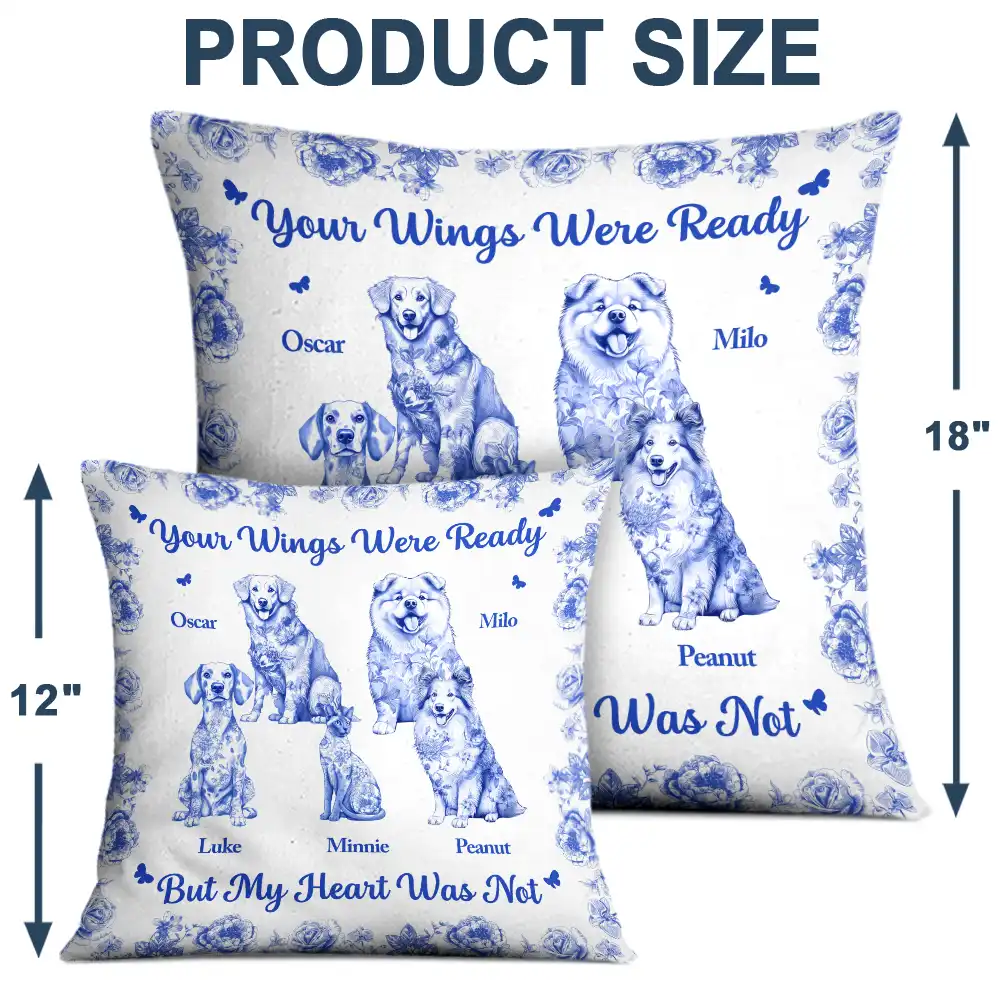 Forever In My Heart Toile Dog Cat Memorial - Personalized Pillow - Image 4