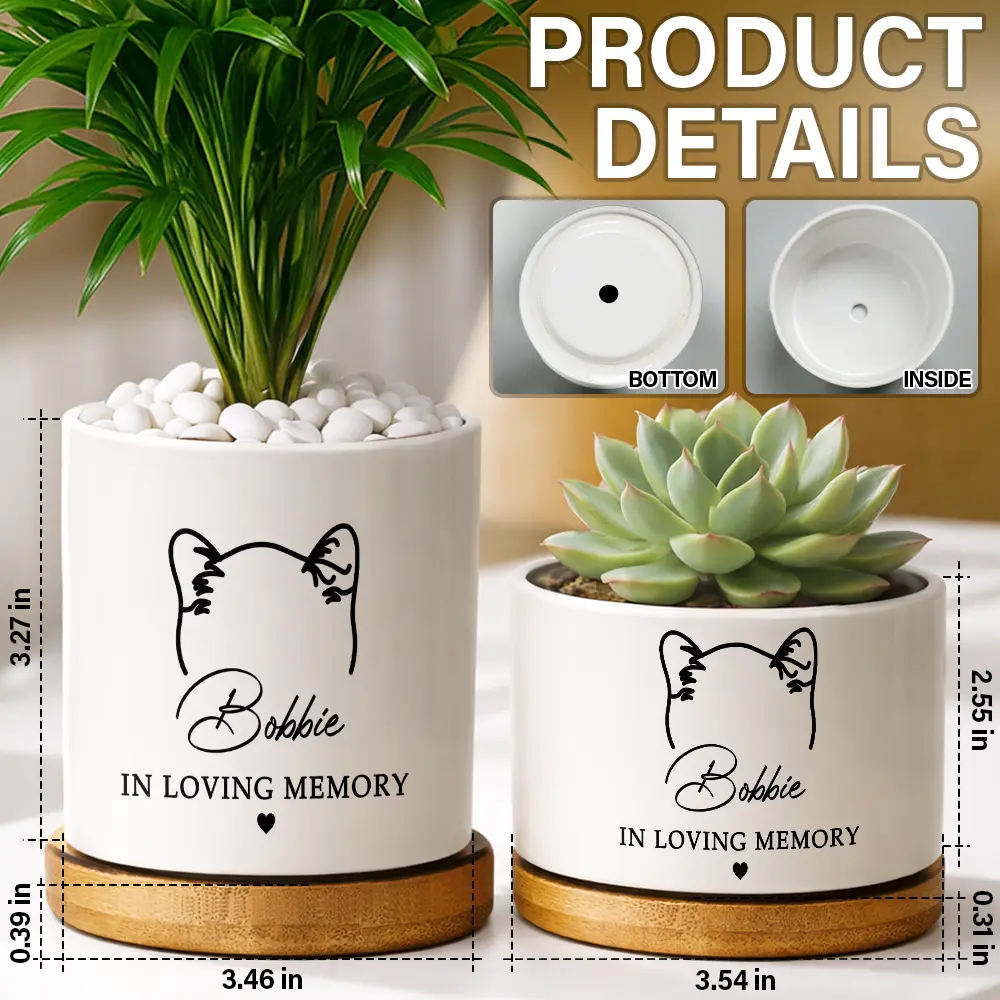 Forever In Our Hearts Memorial - Personalized Ceramic Plant Pot - Image 5