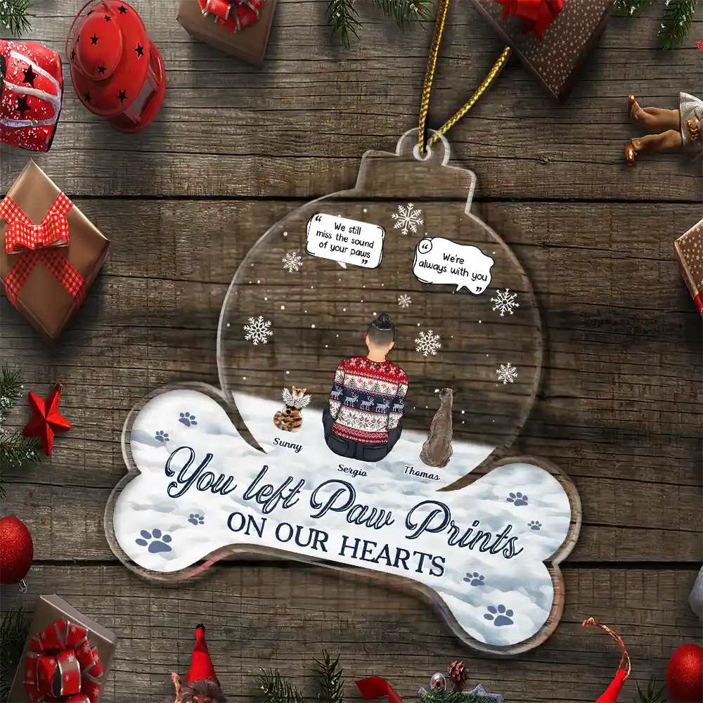 Forever In Our Hearts Pet Memorial - Personalized Custom Shaped Acrylic Ornament - Image 5