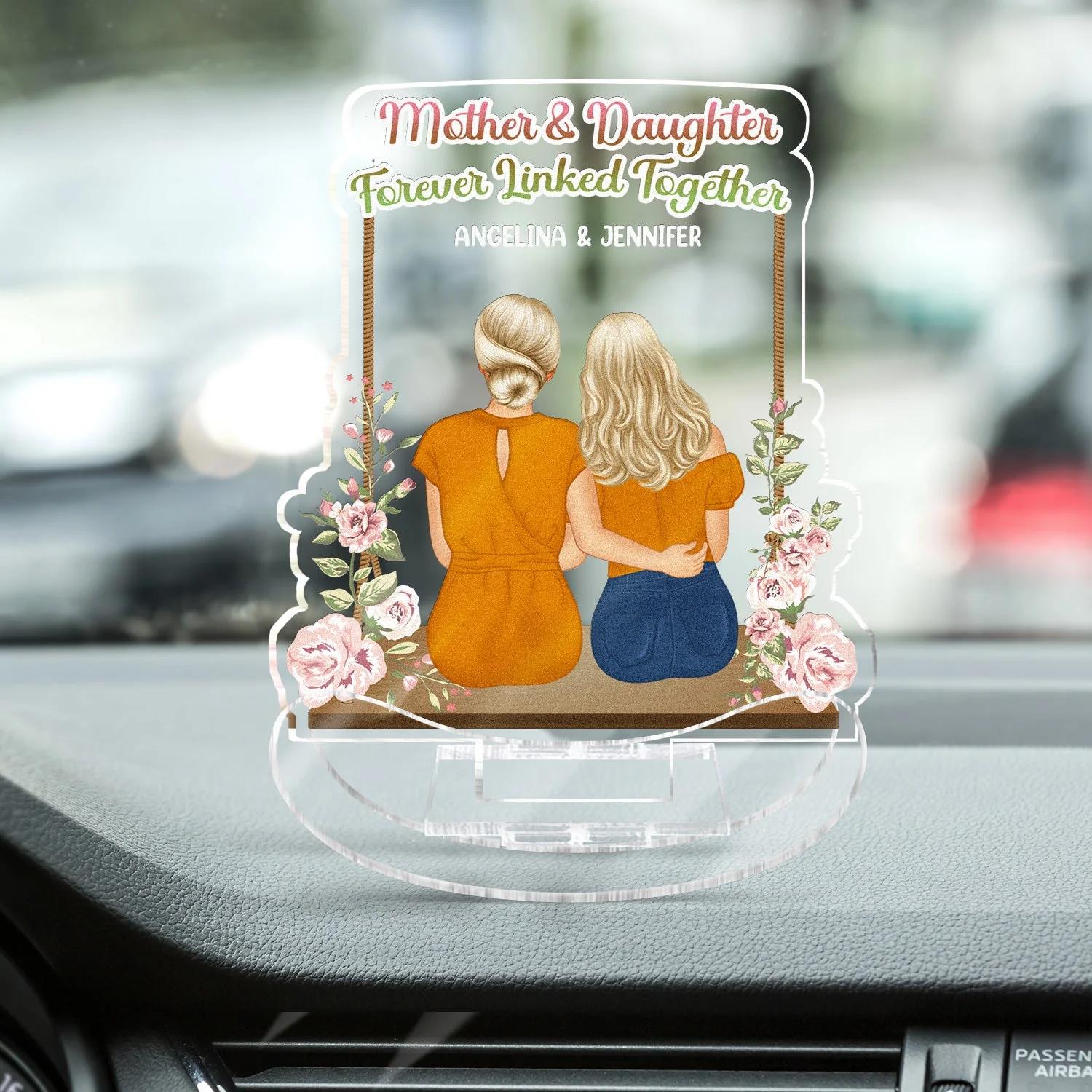 Forever Linked Together - Gift For Mother Daughter - Personalized Acrylic Shaking Stand - Image 4