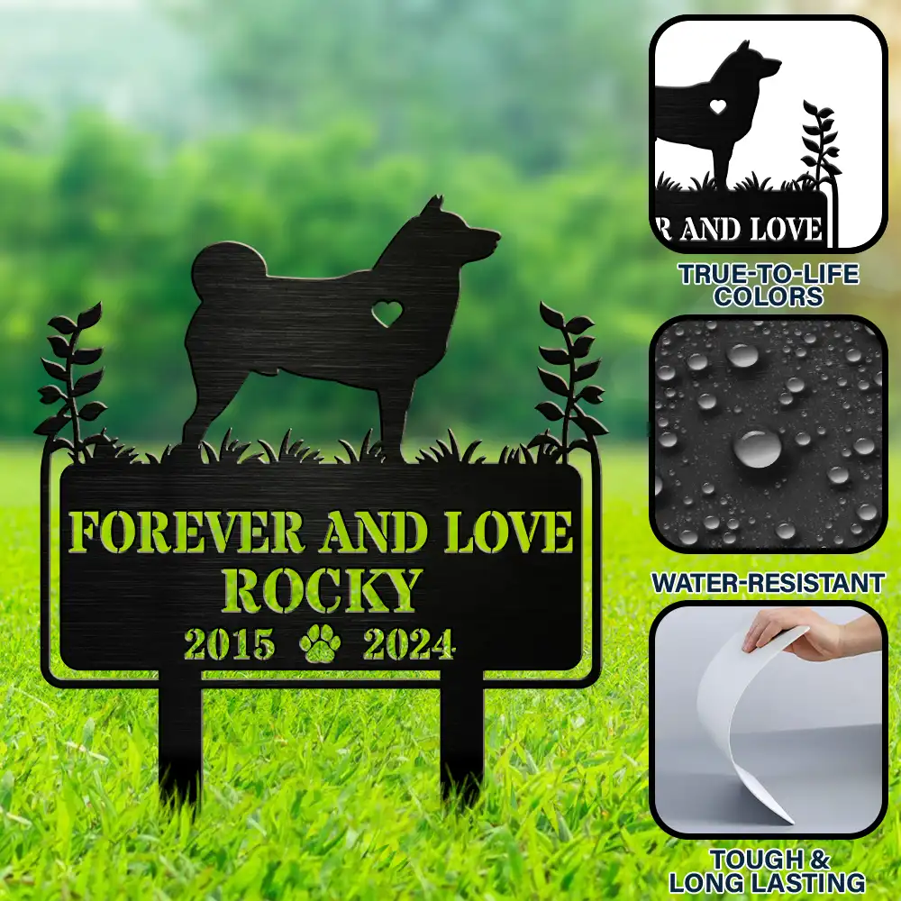 Forever Loved Dog Memorial - Personalized Metal Garden Stake - Image 6