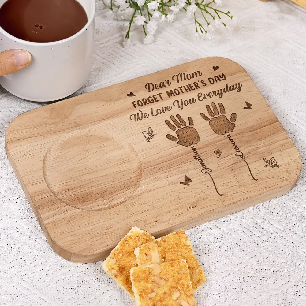 Forget Mother's Day We Love You Everyday - Personalized Serving Board With Cup Holder - Image 4