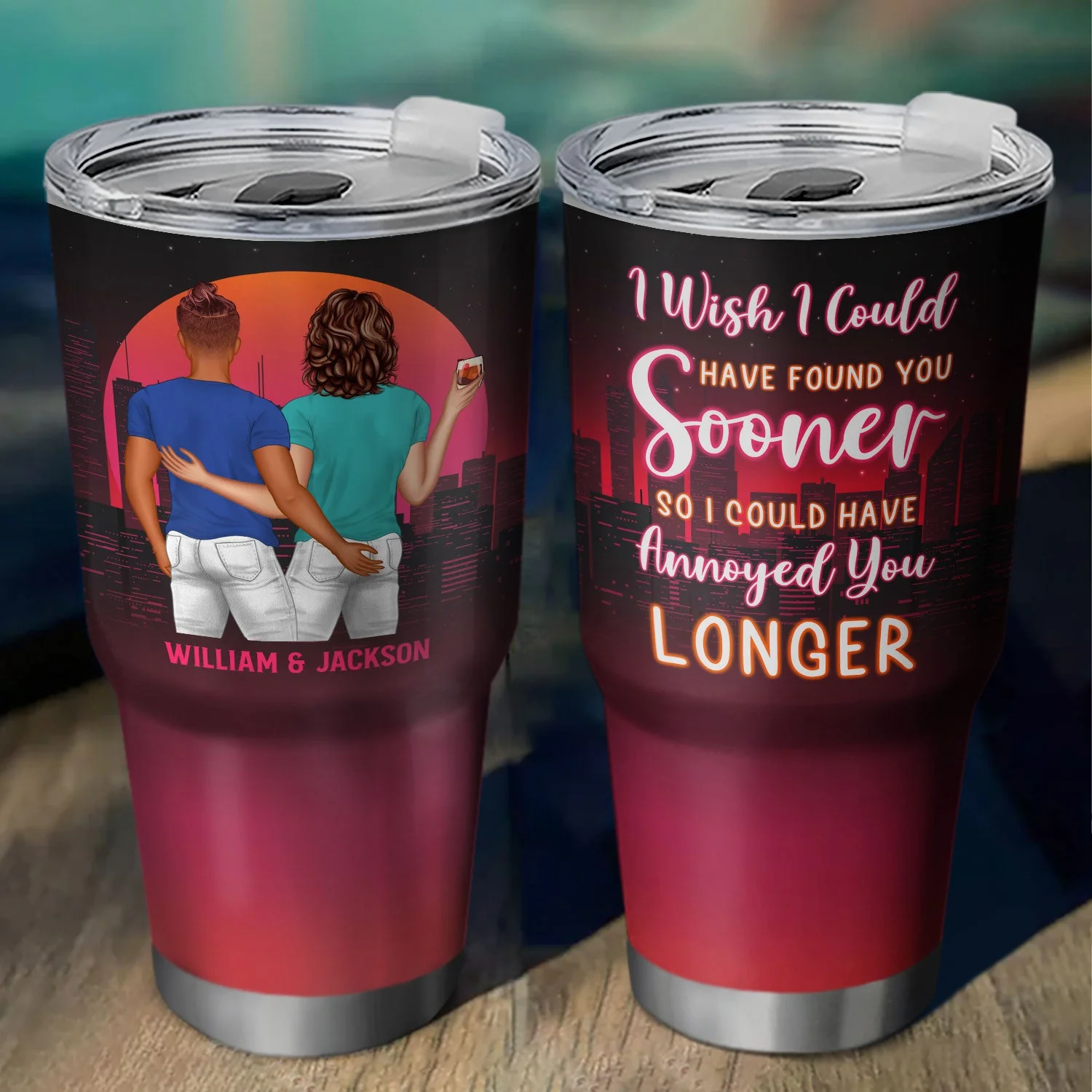 Found You Sooner Annoyed You Longer - Gift For Couples - Personalized Custom 30 Oz Tumbler - Image 2