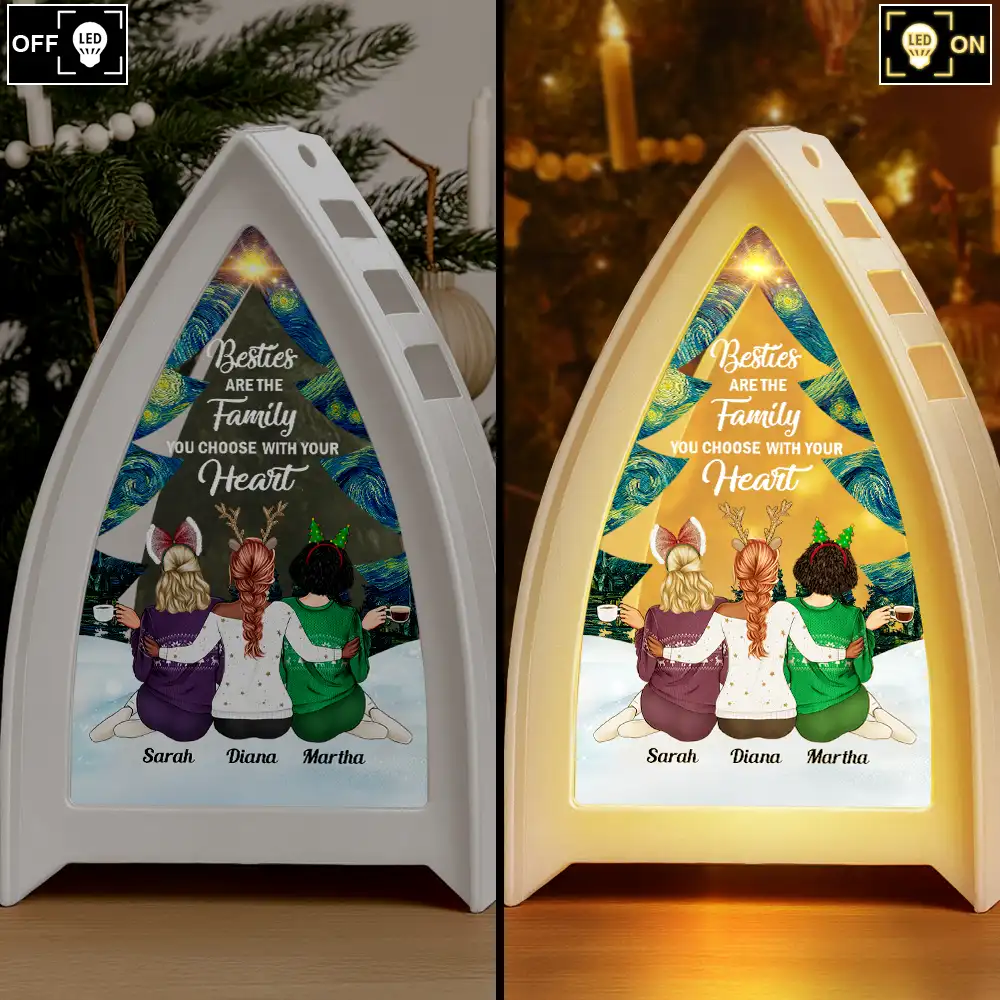 Friends Are The Family You Choose - Personalized Tabletop Lantern Light - Image 2