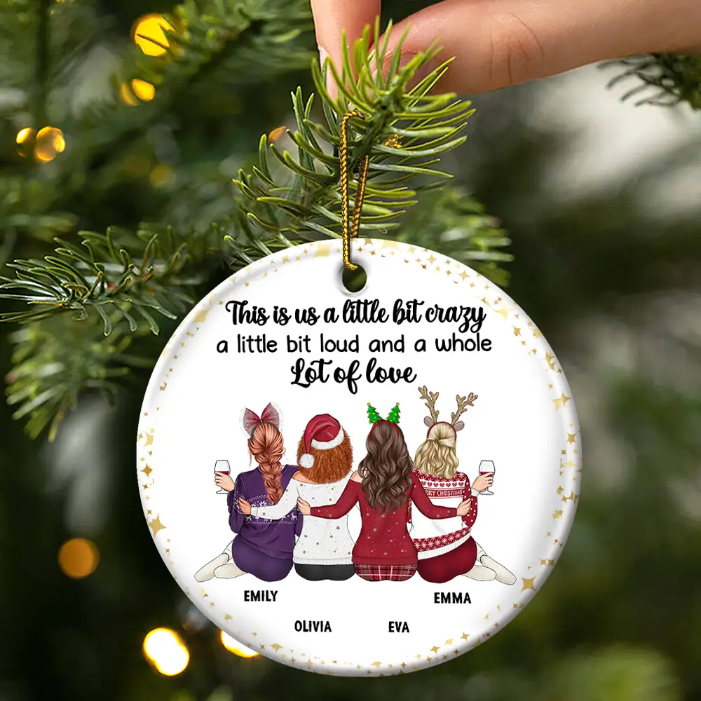 Friends It's Not What We Have In Life - Personalized Circle Ceramic Ornament - Image 3