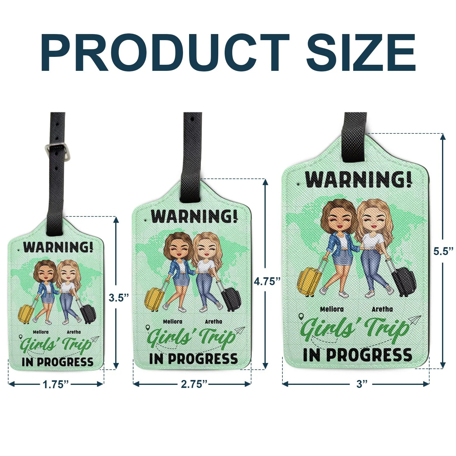 Friends That Travel Together Stay Together - Gift For Best Friends, Besties, Siblings, Travelers - Personalized Luggage Tag - Image 5