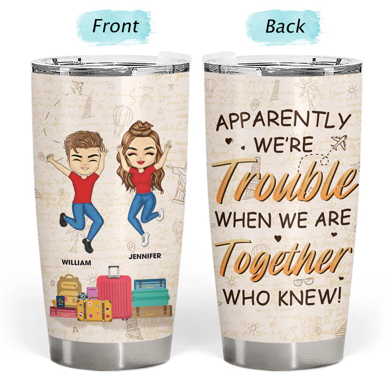 Friends That Travel Together Stay Together - Gift For Travel Lovers - Personalized Custom Tumbler - Image 3