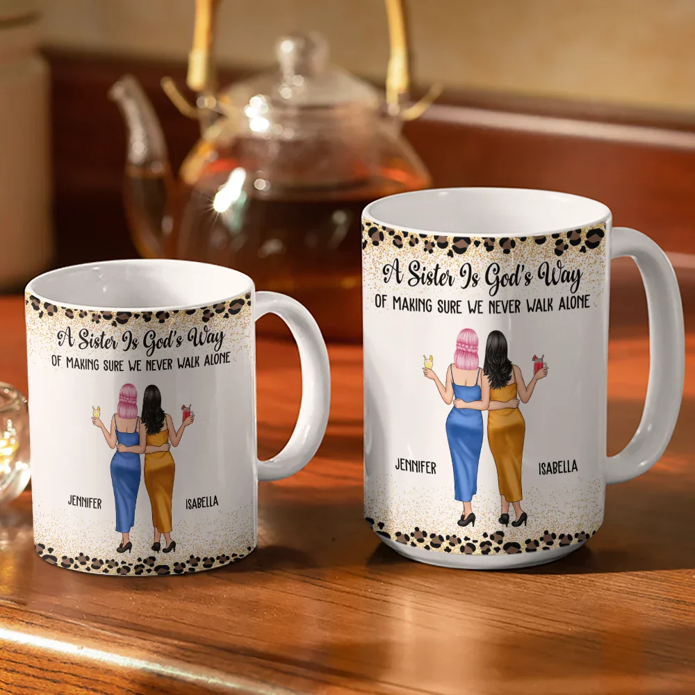 Friends We Never Walk Alone - Personalized White Edge-to-Edge Mug - Image 3