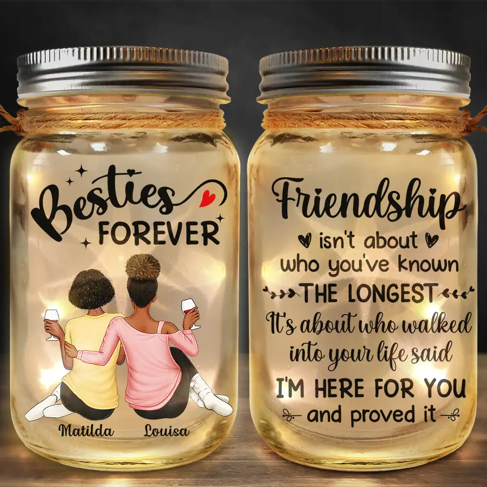 Friendship I'm Here For You - Personalized Mason Jar Light - Image 2