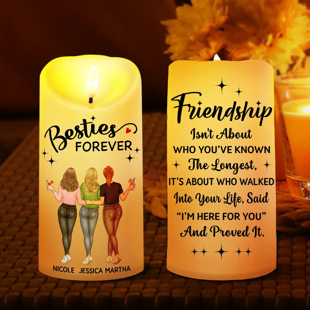 Friendship Isn't About Who You've Known The Longest Best Friend - Personalized Flameless LED Candle - Image 2