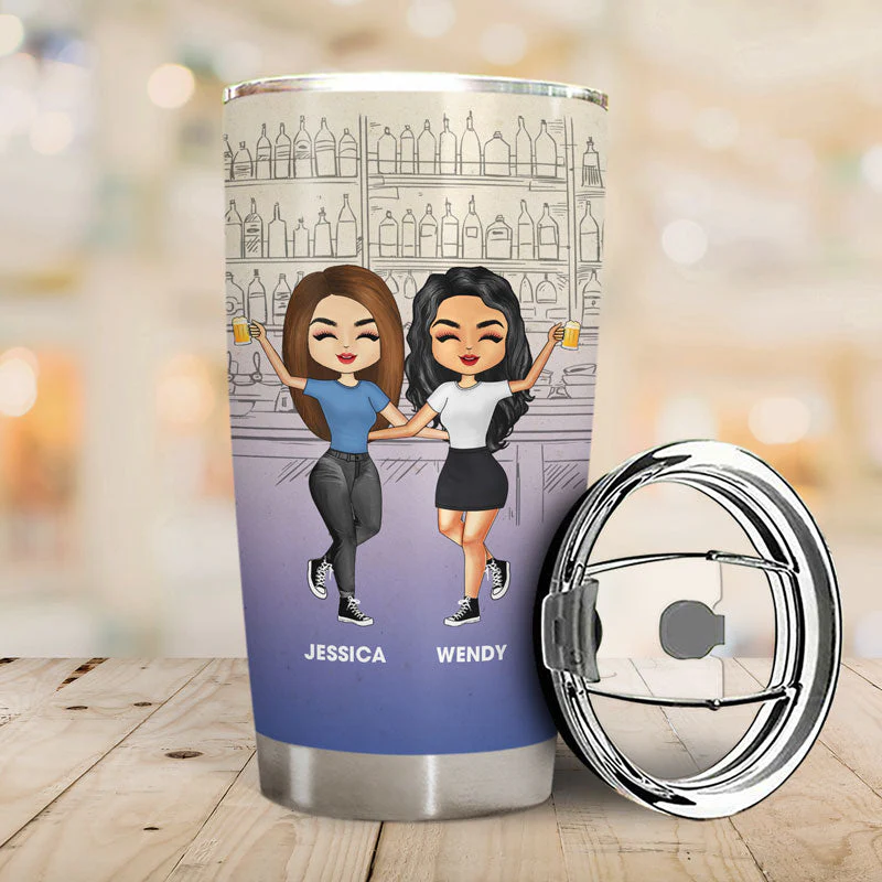 Friendship Trouble When We're Together - Gift For Bestie - Personalized Custom Tumbler - Image 2