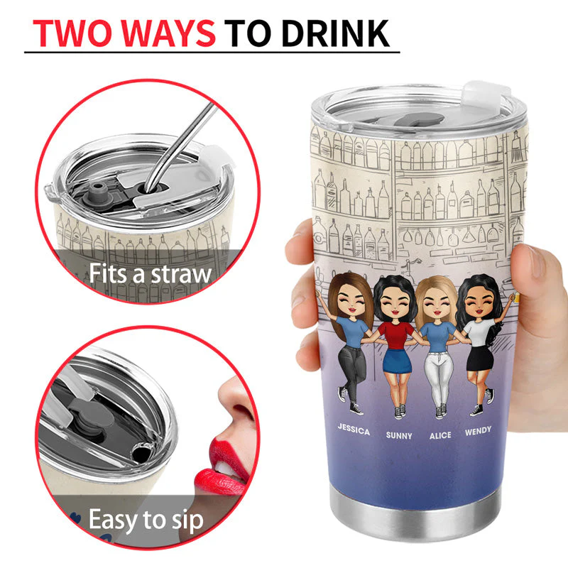 Friendship Trouble When We're Together - Gift For Bestie - Personalized Custom Tumbler - Image 4