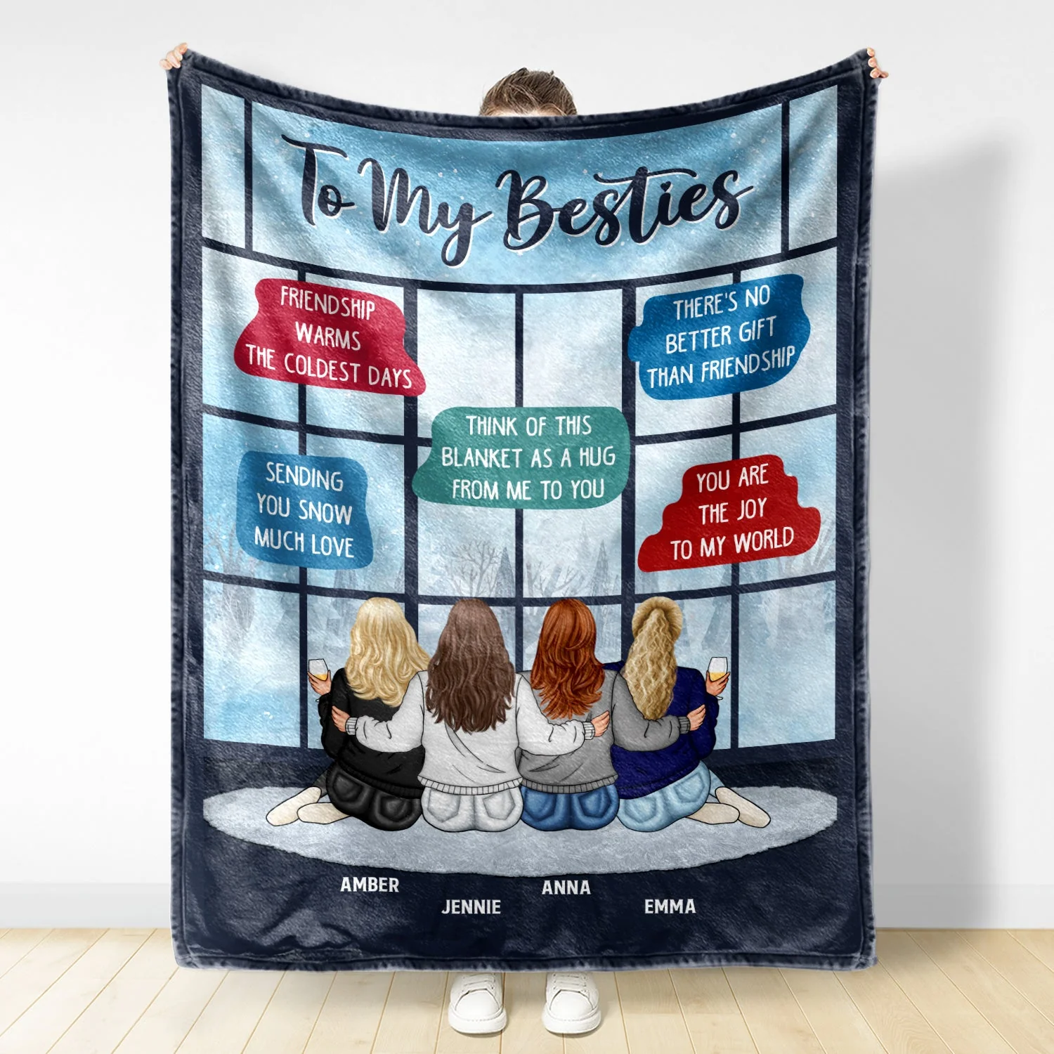 Friendship Warms The Coldest Days - Gift For Besties - Personalized Fleece Blanket - Image 2