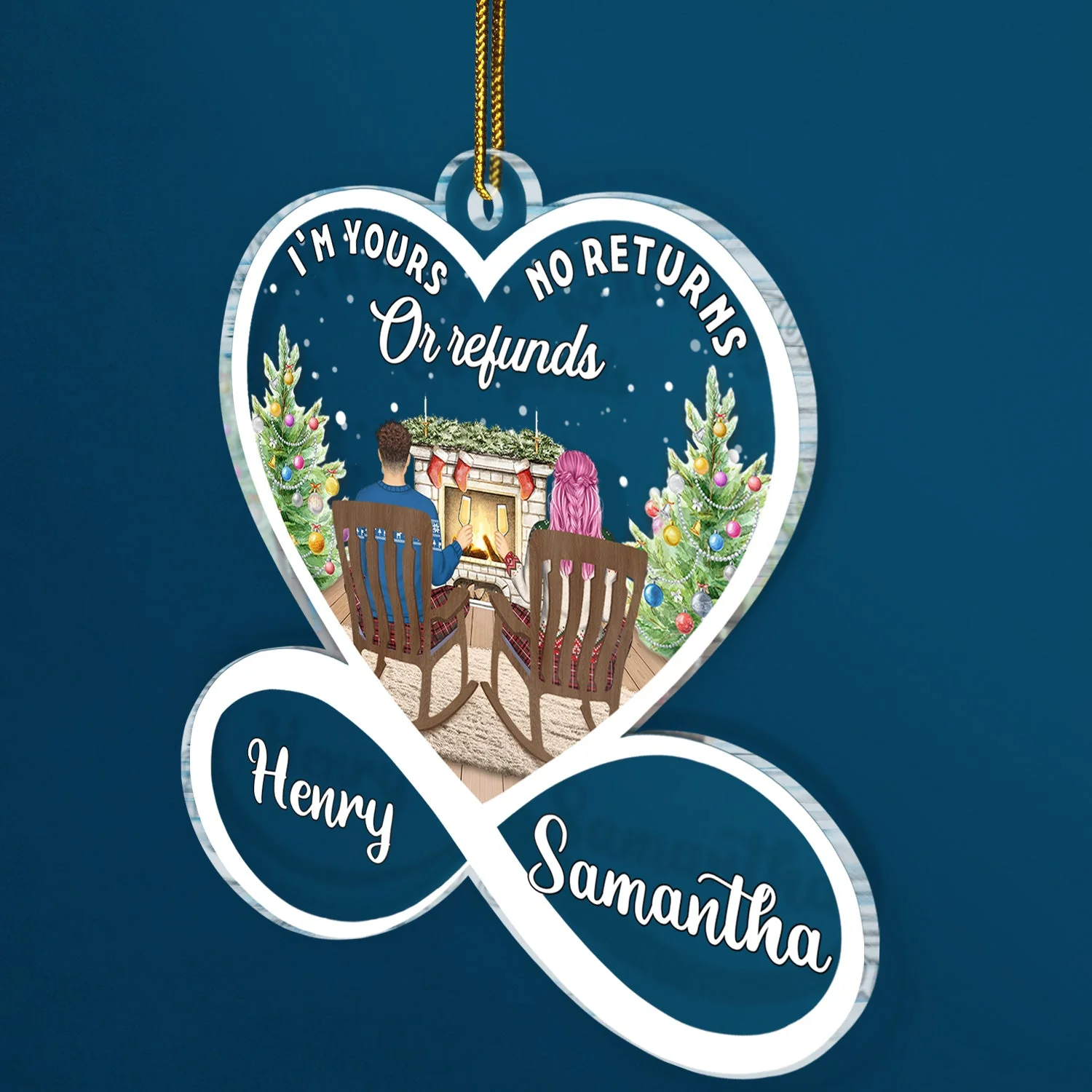 From Our First Kiss Till Our - Christmas Gift For Couples - Personalized Custom Shaped Acrylic Ornament - Image 2