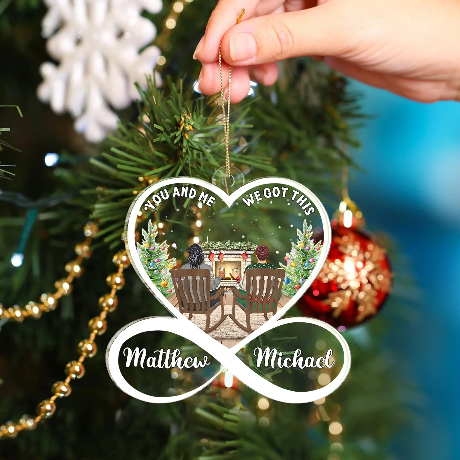 From Our First Kiss Till Our - Christmas Gift For Couples - Personalized Custom Shaped Acrylic Ornament - Image 4