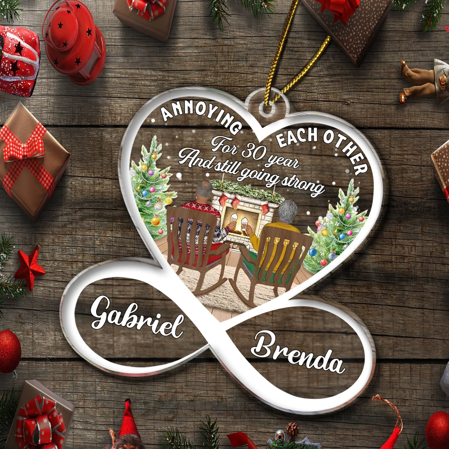 From Our First Kiss Till Our - Christmas Gift For Couples - Personalized Custom Shaped Acrylic Ornament - Image 5