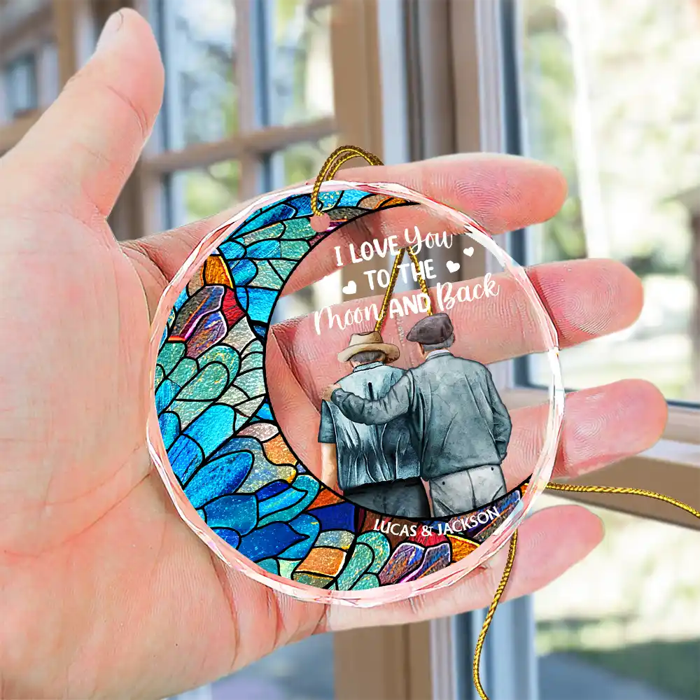 From Our First Kiss Till Our Last Breath - Personalized Circle Glass Ornament - Image 4