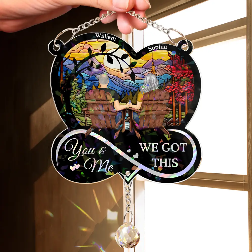 From Our First Kiss Till Our Last Breath - Personalized Rainbow Suncatcher With Crystal Ball Prism - Image 2