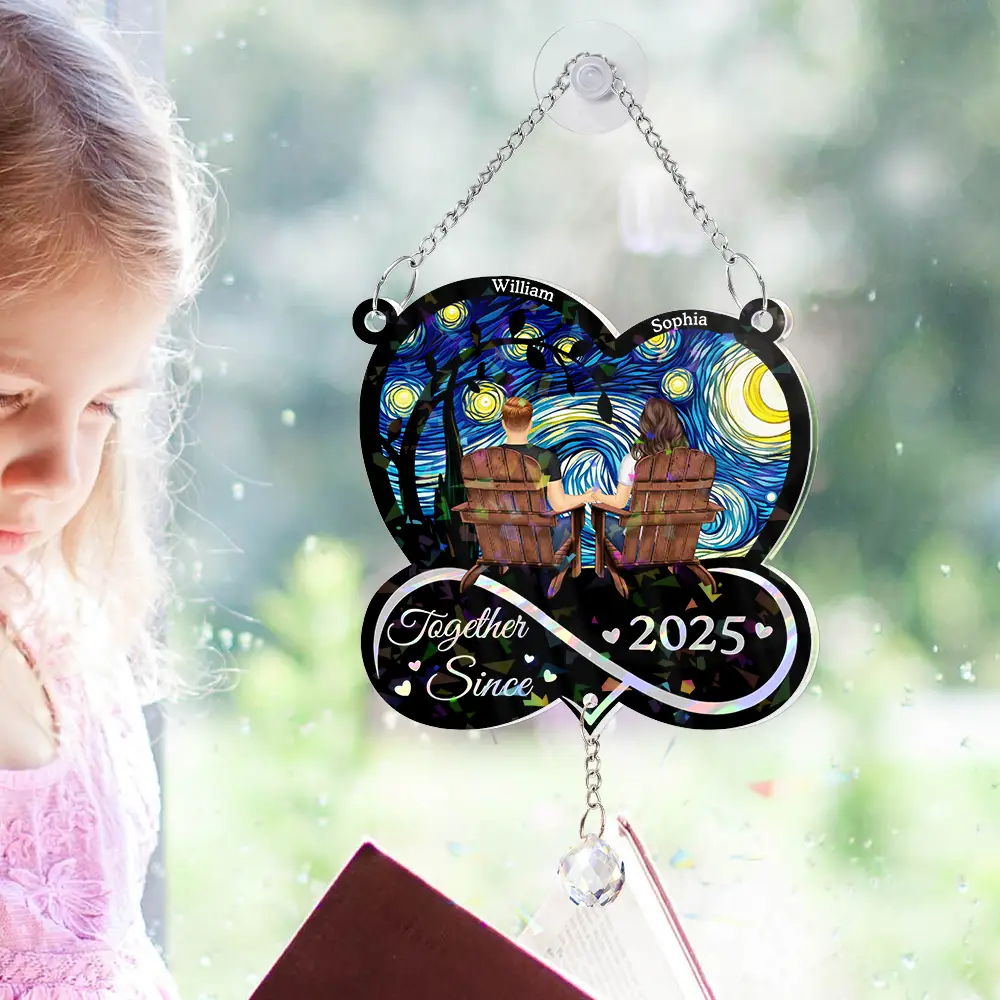 From Our First Kiss Till Our Last Breath - Personalized Rainbow Suncatcher With Crystal Ball Prism - Image 5