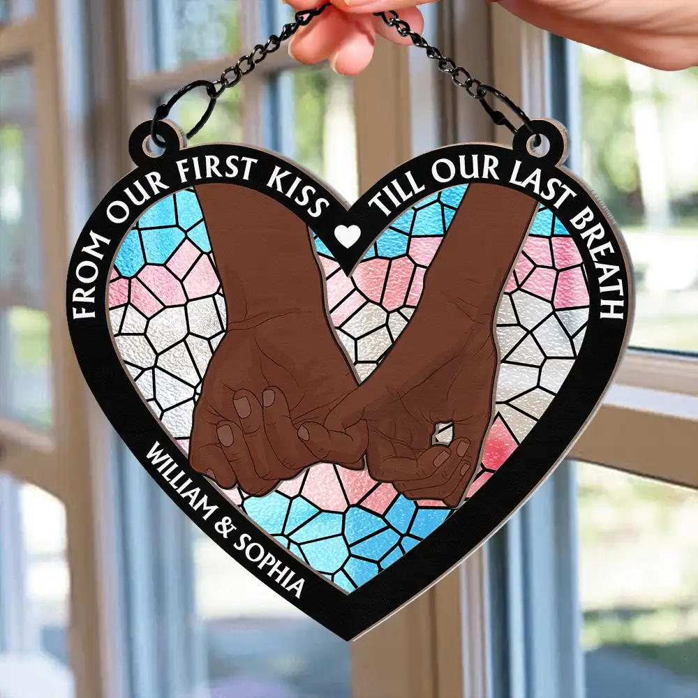 From Our First Kiss Till Our Last Breath Pride - Personalized Window Hanging Suncatcher Ornament - Image 2