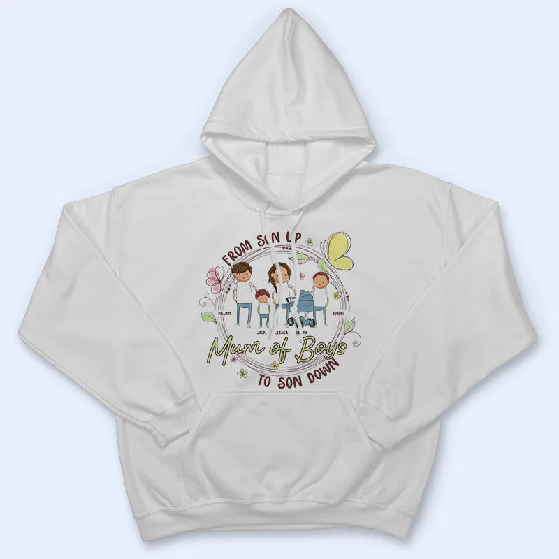 From Son Up To Son Down Mom Of Boys - Mother Gift - Personalized Custom T Shirt - Image 4