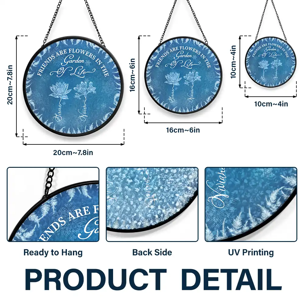 Frost Birth Flower Grow An Old Friend - Personalized Stained Glass Window Hanging Suncatcher - Image 3