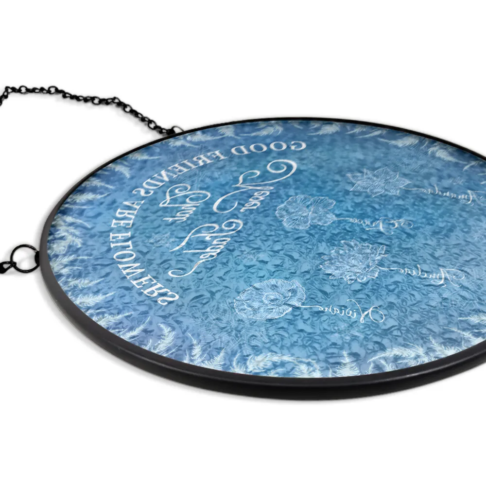 Frost Birth Flower Grow An Old Friend - Personalized Stained Glass Window Hanging Suncatcher - Image 5