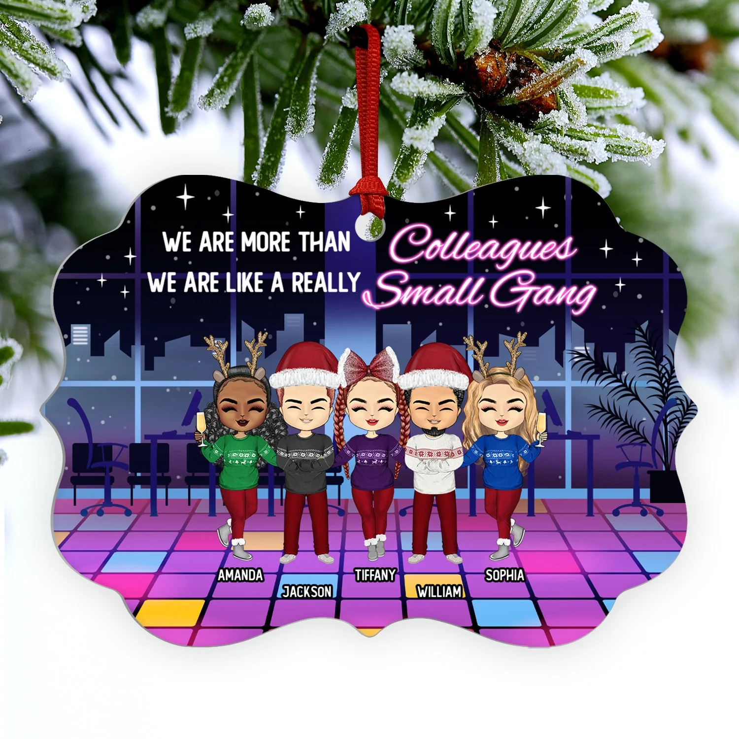 Fun, Laughter, Giggle Made Us Friends - Christmas Gift For Colleagues - Personalized Custom Aluminum Ornament - Image 3