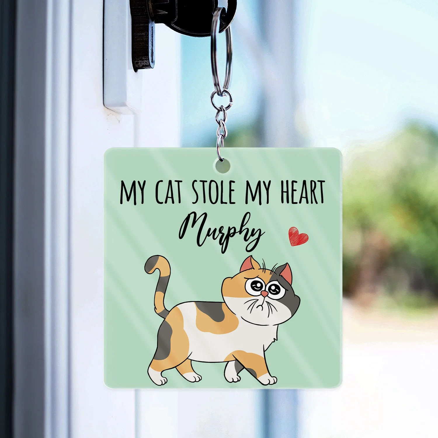 Funny Cartoon Cats Walking - Gift For Cat Lovers - Personalized Acrylic Keychain - Image 3