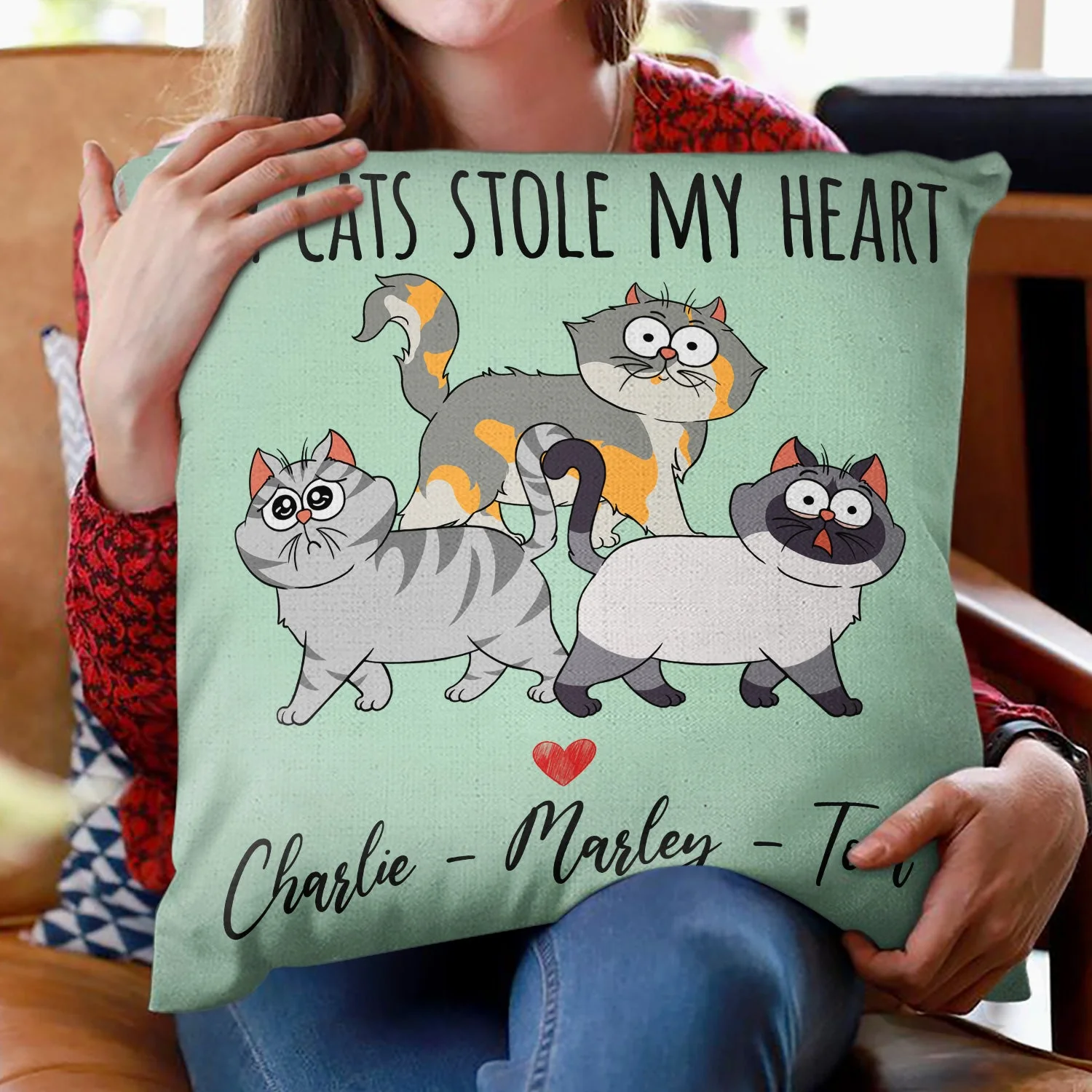 Funny Cartoon Cats Walking - Gift For Cat Lovers - Personalized Pillow - Image 2