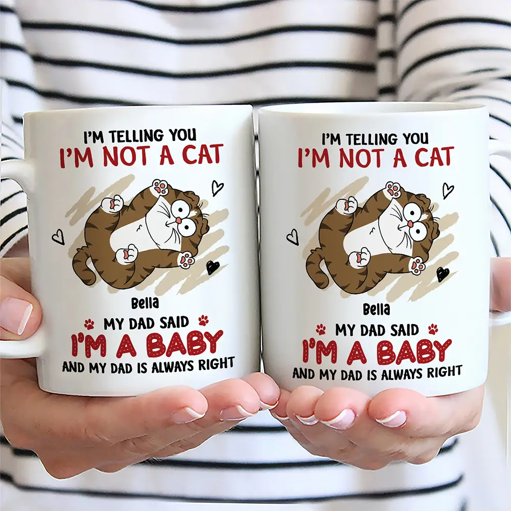 Funny Cat We're Not Cats We're Babies - Personalized Mug - Image 2