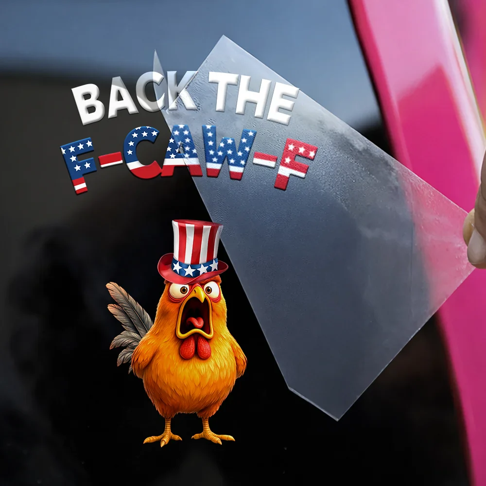Funny Chicken Back The F-Caw-F - Personalized Decor Decal - Image 2