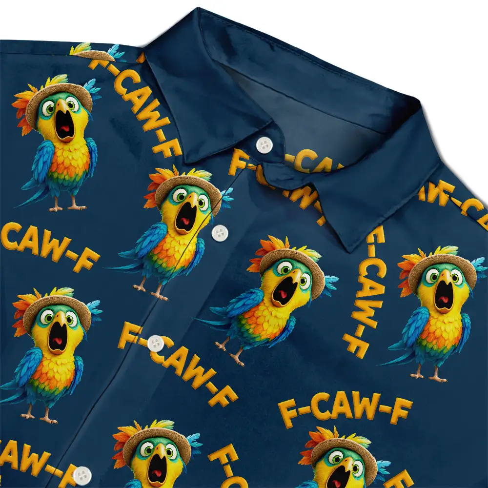 Funny Chicken Bird F Caw F - Personalized Hawaiian Shirt - Image 4