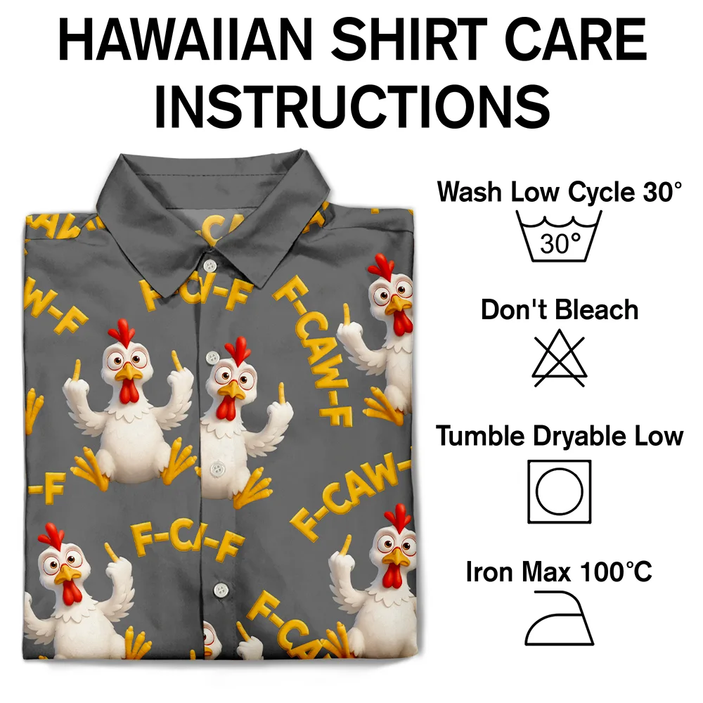 Funny Chicken Bird F Caw F - Personalized Hawaiian Shirt - Image 7