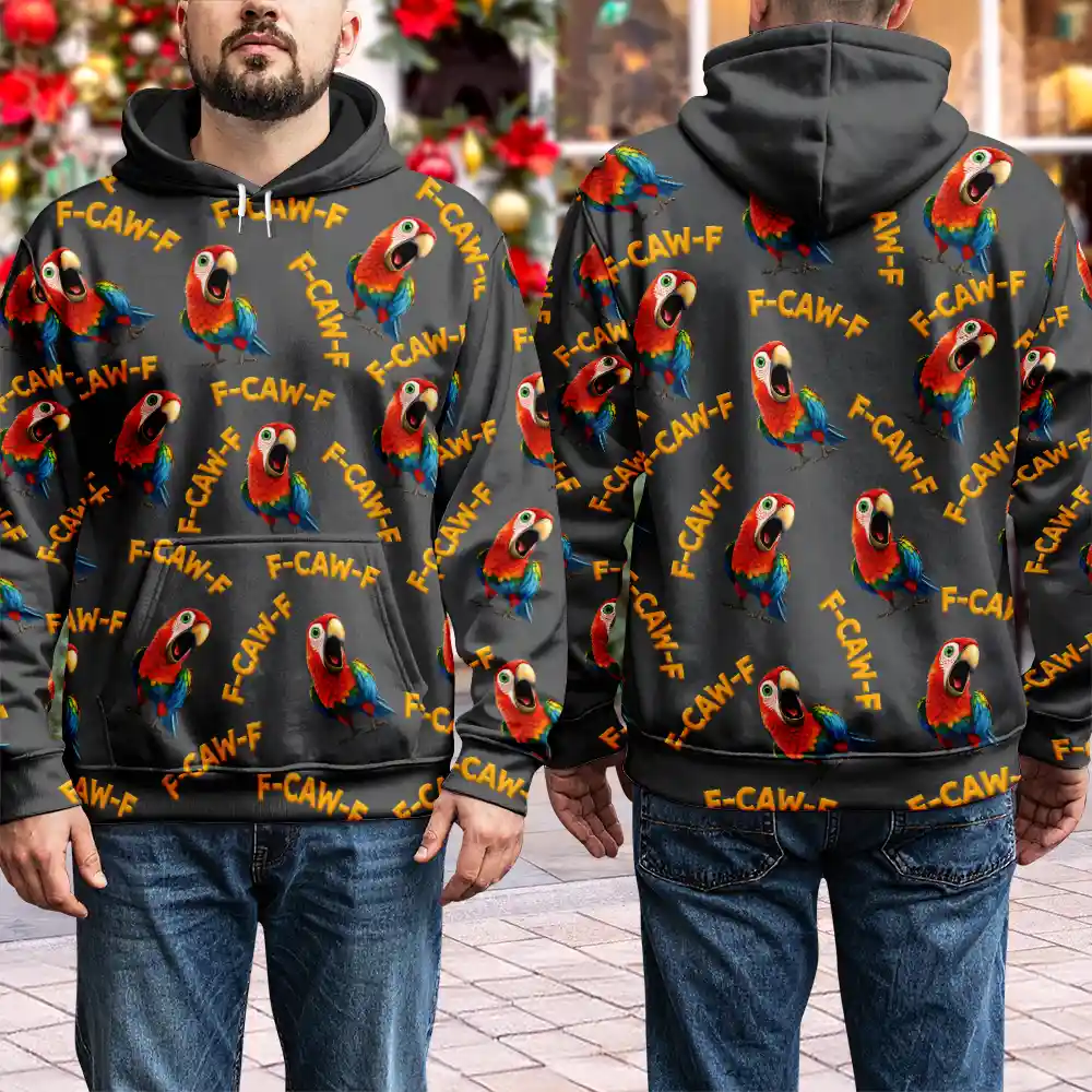 Funny Chicken Bird F Caw F - Personalized Pullover Hoodie - Image 4