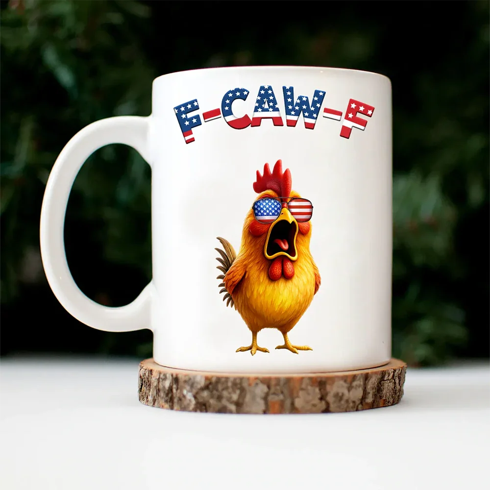 Funny Chicken F-Caw-F 250 Years Of Freedom - Personalized Mug - Image 4