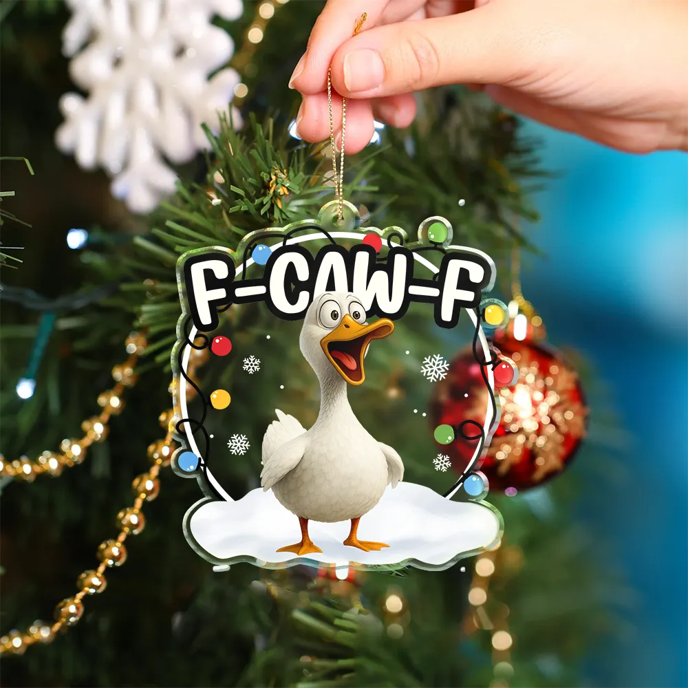 Funny Chicken F-Caw-F - Personalized Custom Shaped Acrylic Ornament - Image 4