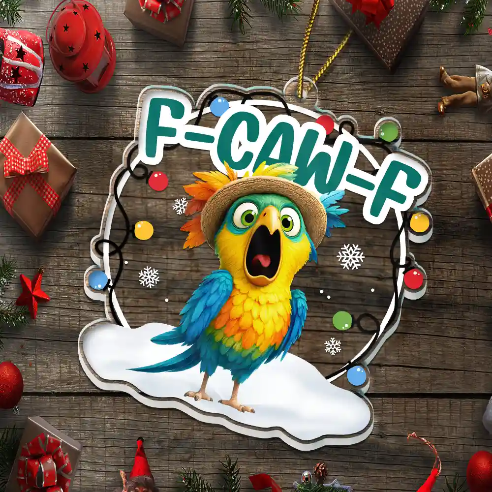 Funny Chicken F-Caw-F - Personalized Custom Shaped Acrylic Ornament - Image 5