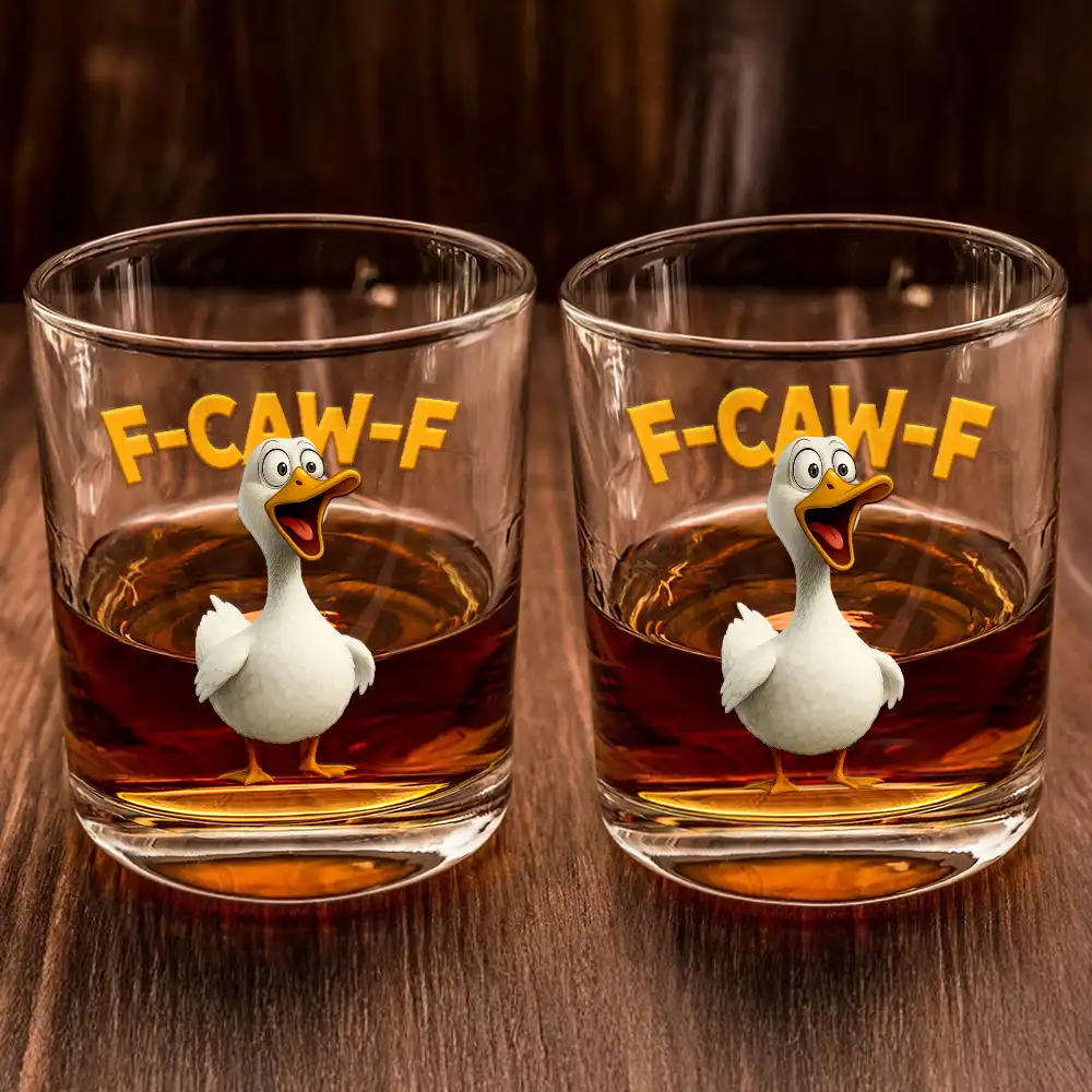 Funny Chicken F-Caw-F - Personalized Whiskey Glass - Image 2