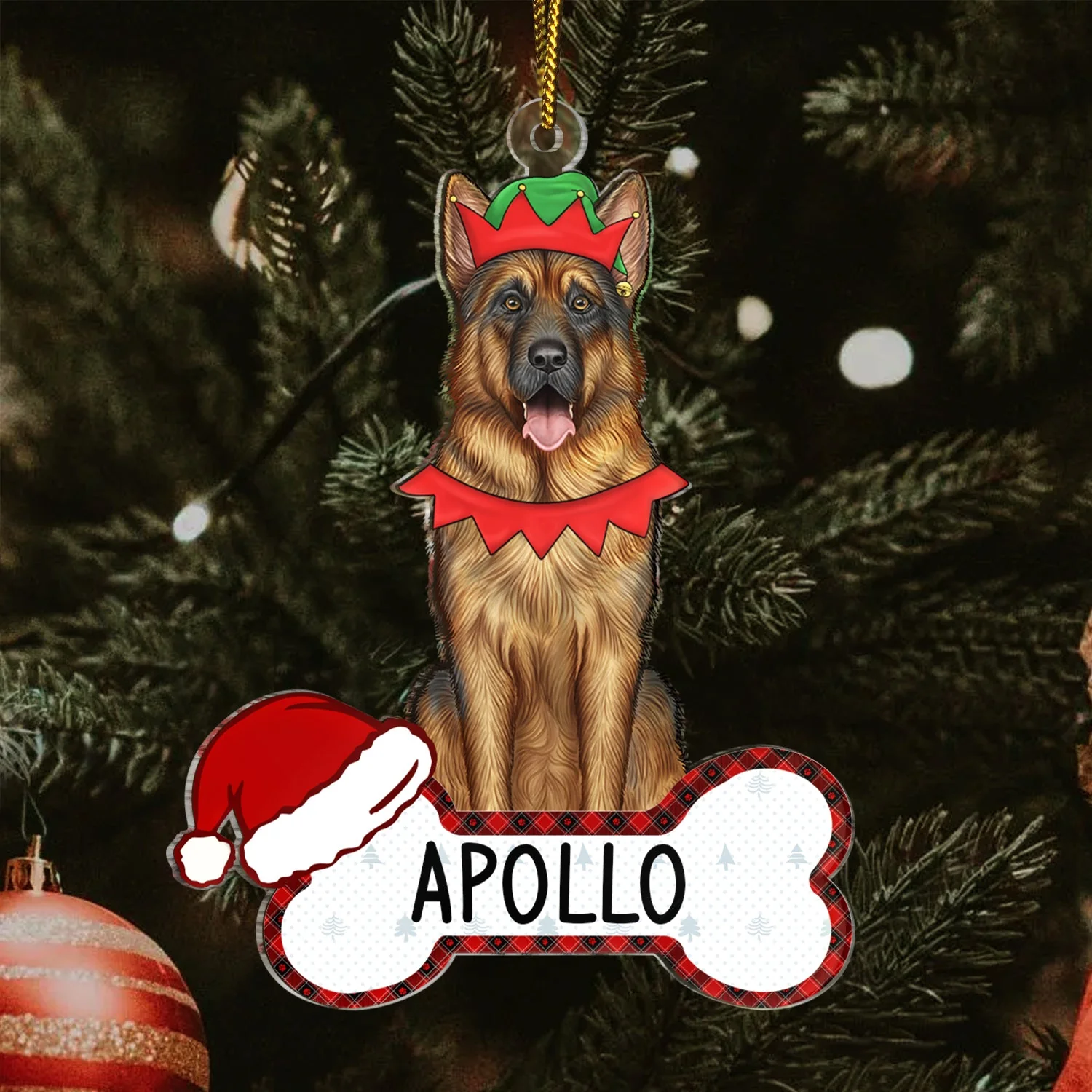 Funny Dog Cat - Christmas Gift For Pet Lovers - Personalized Cutout Acrylic Ornament - Image 3