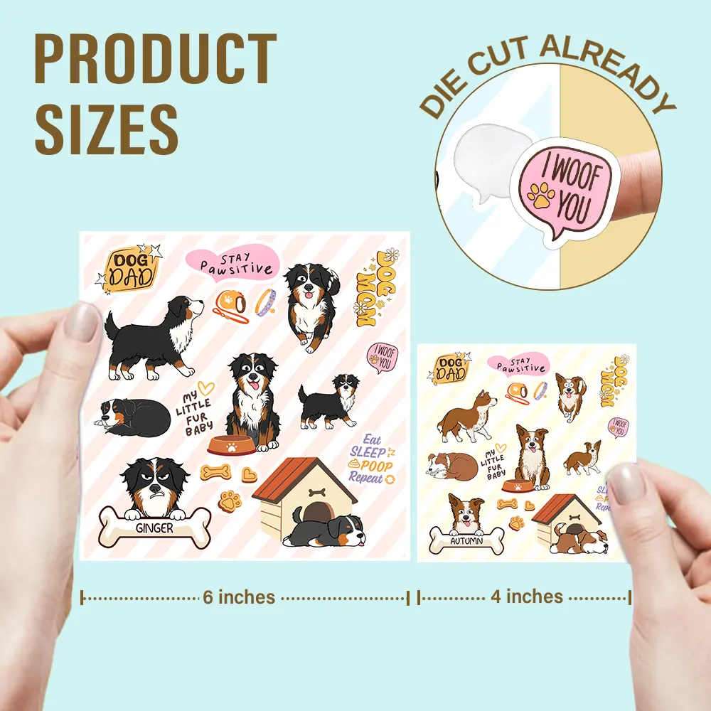 Funny Dog - Personalized Custom Vinyl Sticker Sheet - Image 3