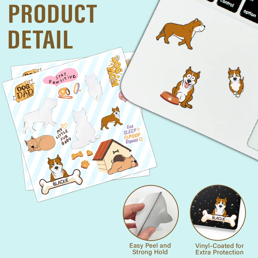 Funny Dog - Personalized Custom Vinyl Sticker Sheet - Image 5