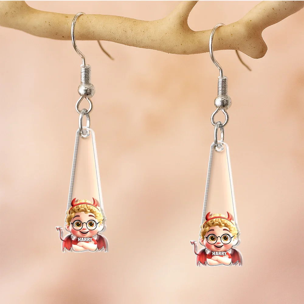 Funny Family Halloween Costume - Personalized Acrylic Earrings - Image 5