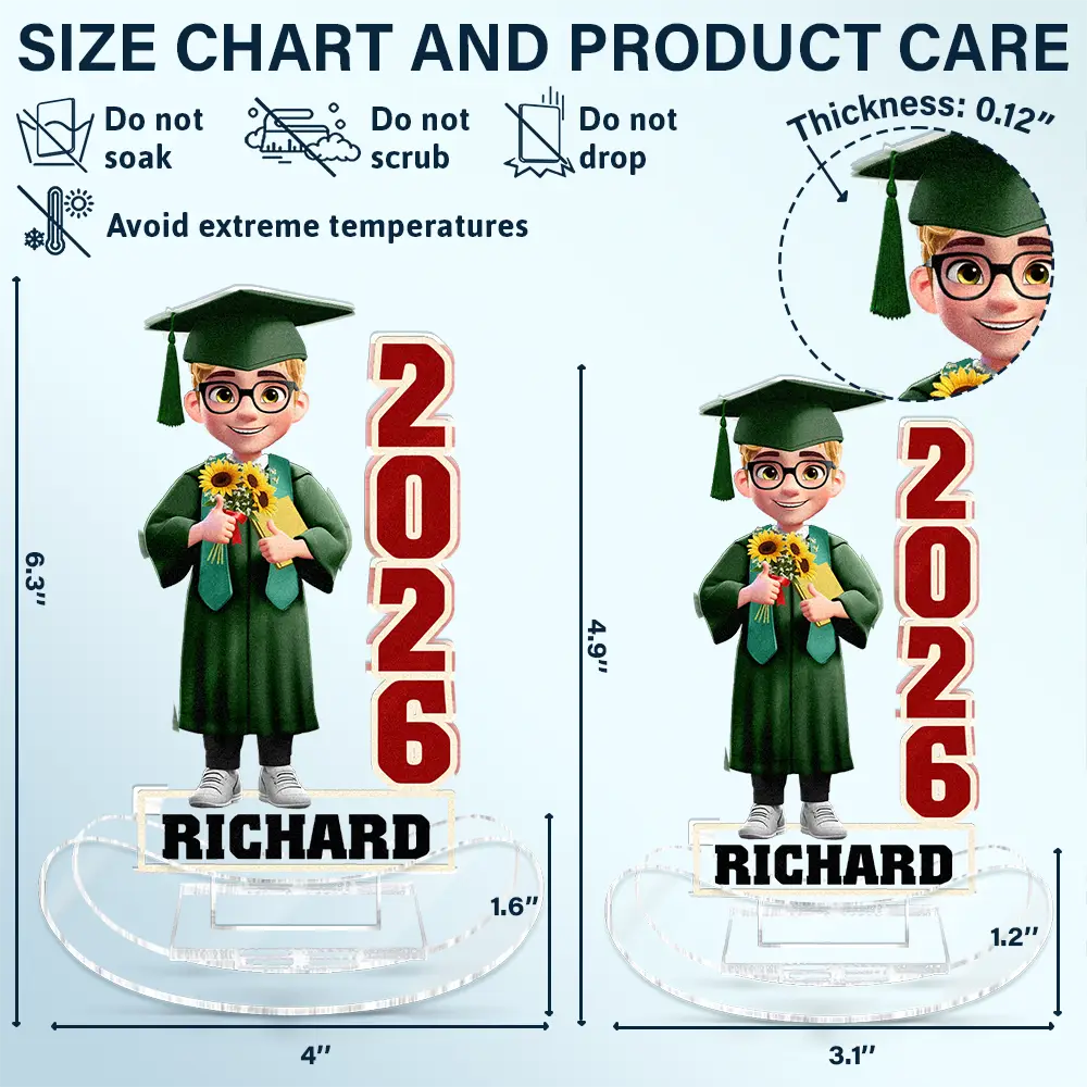 Funny Graduation Year - Personalized Acrylic Shaking Stand - Image 5