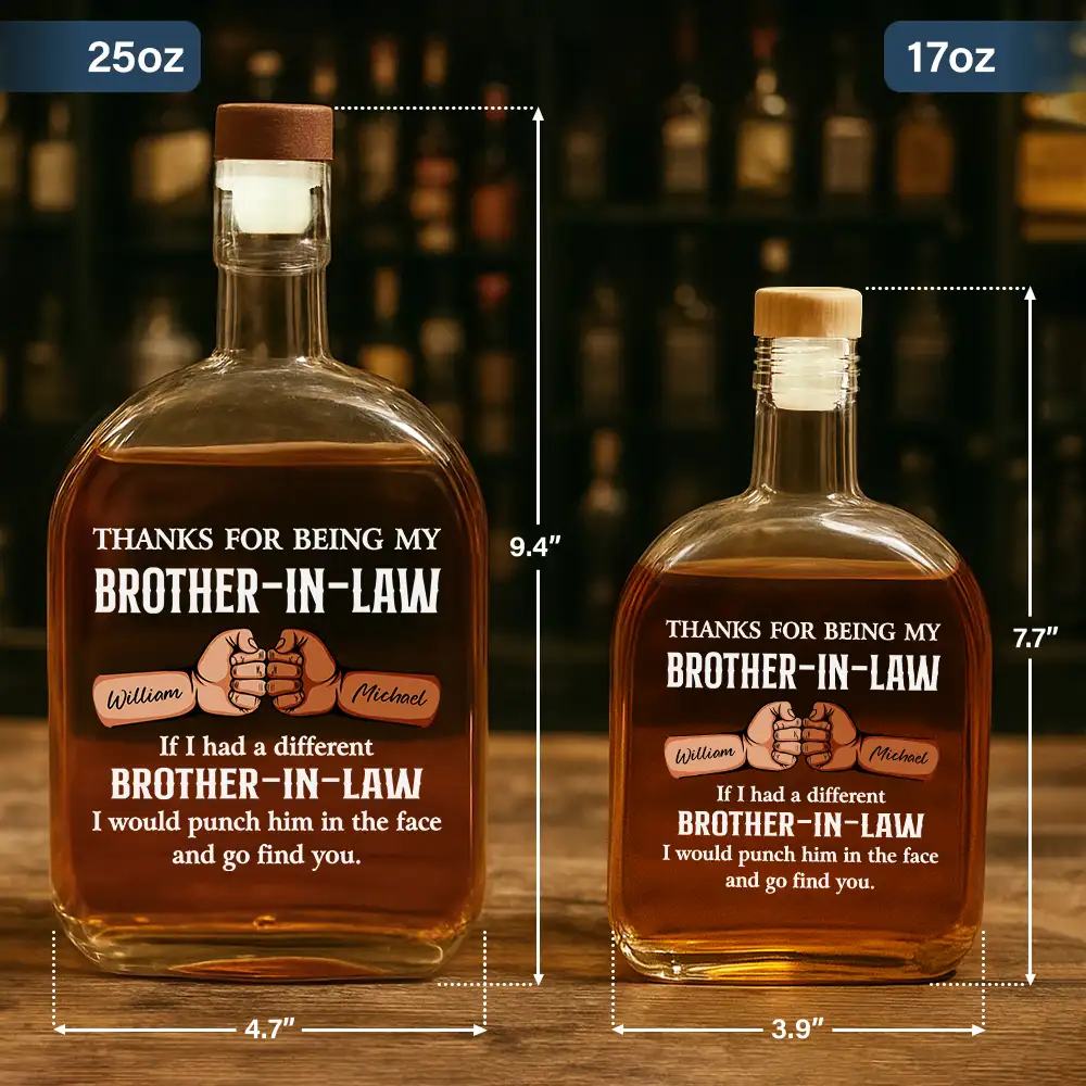 Funny If I Had A Different Brother - Personalized Whiskey Bottle - Image 5