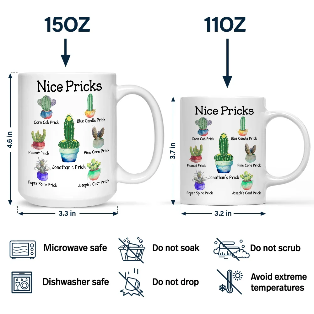 Funny Mug Nice Pricks - Personalized Mug - Image 4