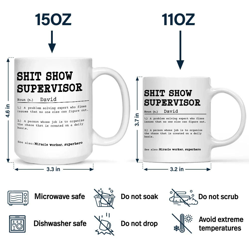 Funny Mug Supervisor Boss - Personalized Mug - Image 4