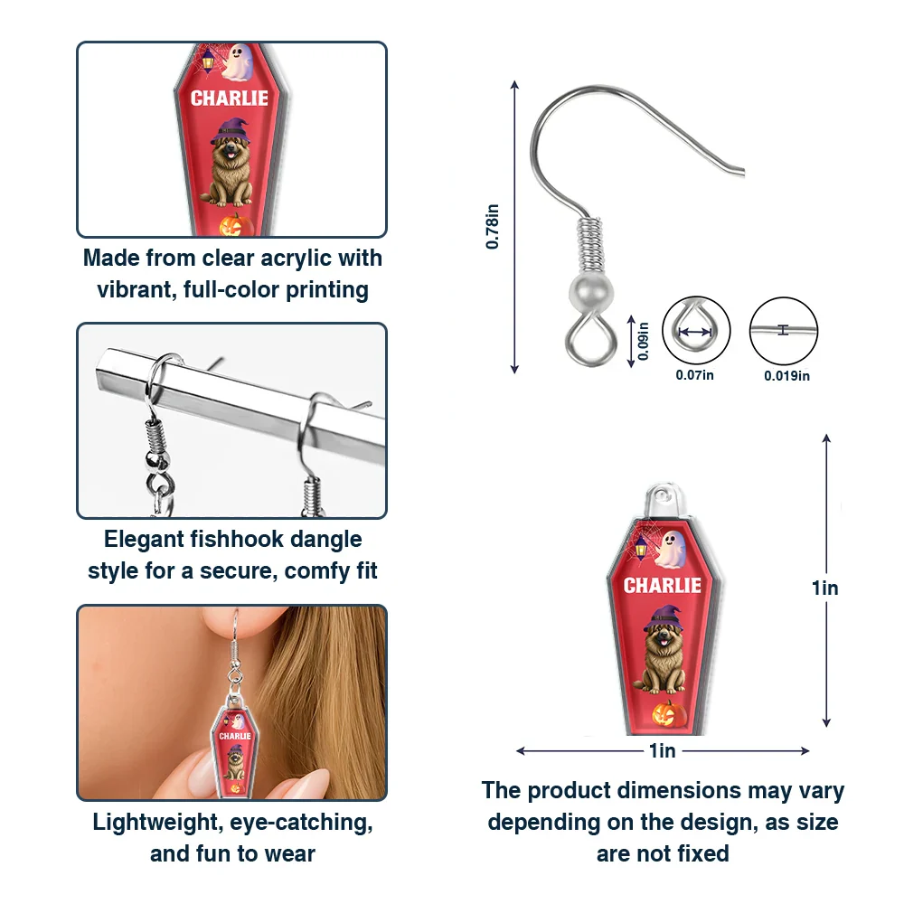 Funny Pet Halloween Costume - Personalized Acrylic Earrings - Image 6