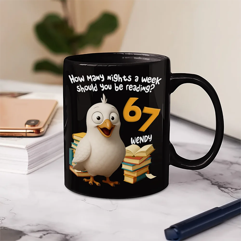 Funny Pigeon How Many Nights A Week Should You Be Reading - Personalized Mug - Image 5