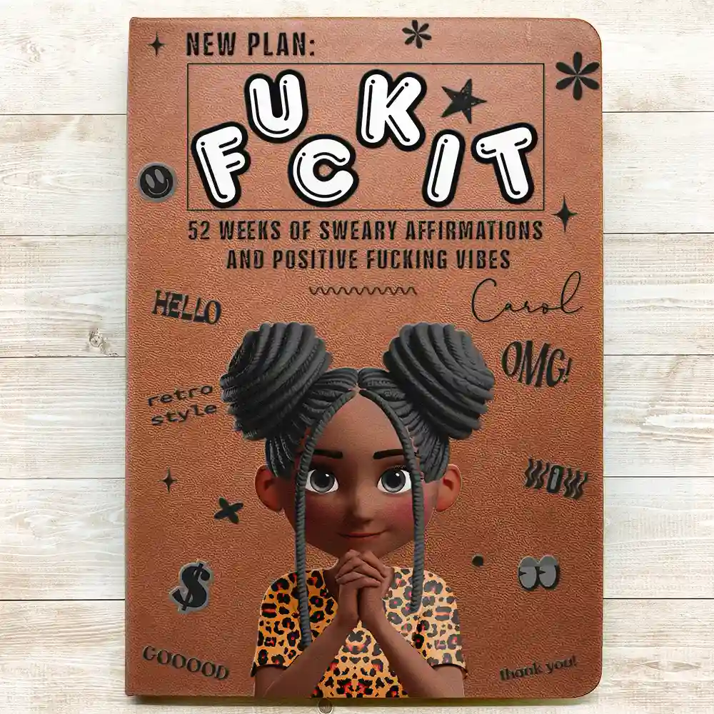 Funny Sweary Affirmation - Personalized Leather Journal - Image 3